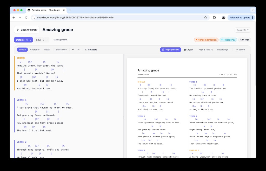 Library and arrangement workspace