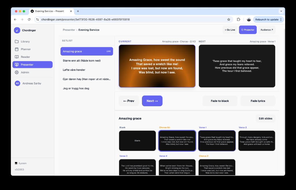 Presenter control board